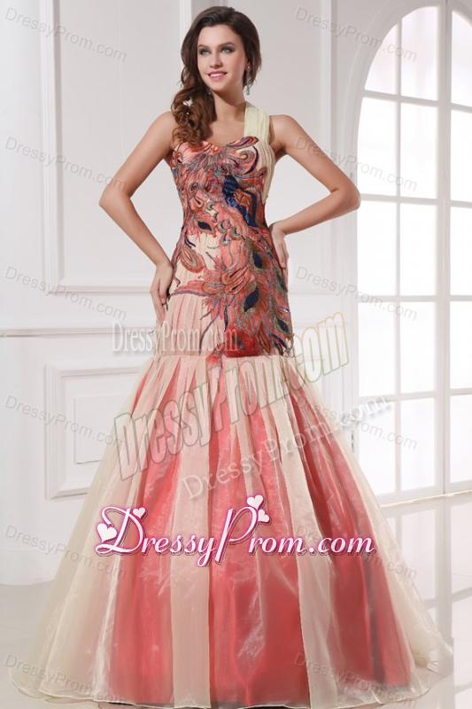 Mermaid One Shoulder Floor-length Prom Dress with Appliques
