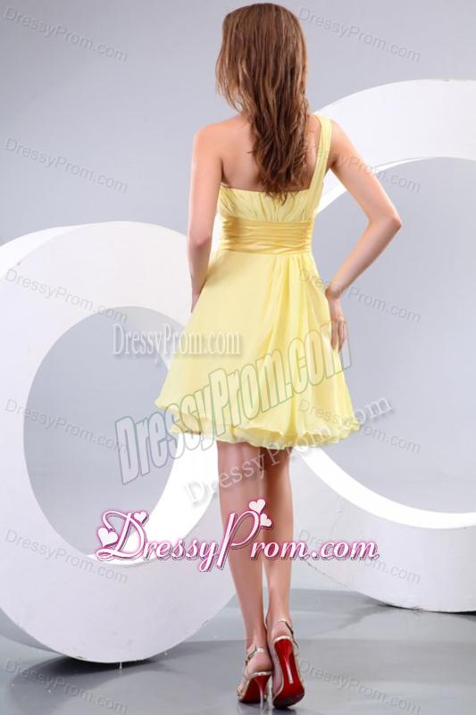 Empire One Shoulder Beading Chiffon Short Prom Dress Prom Dress