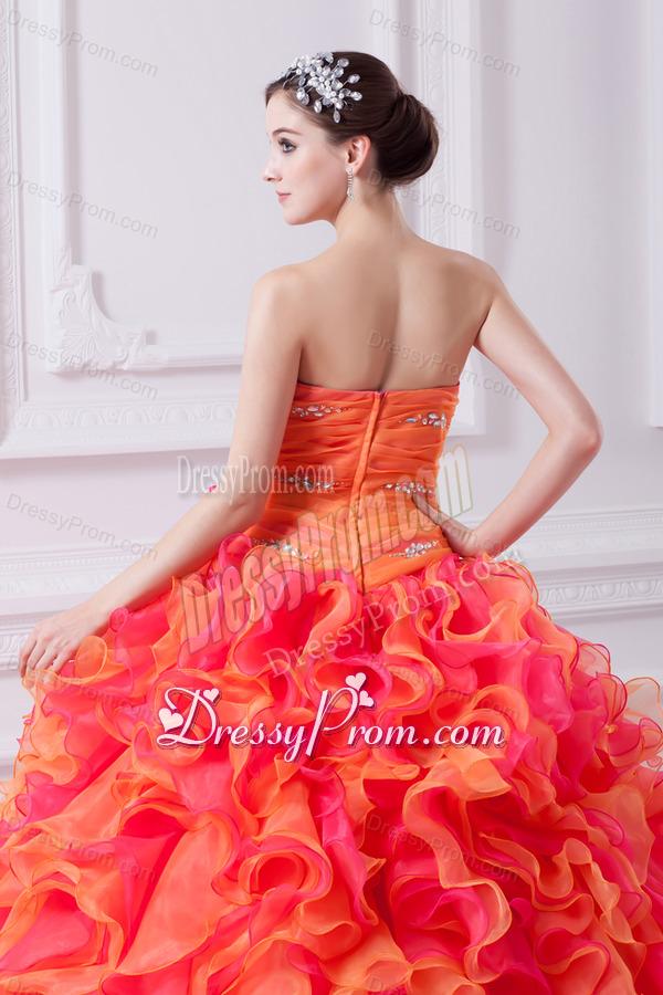 2014 Spring Beautiful Multi-color Sweetheart Beading and Ruching Quinceanera Dress
