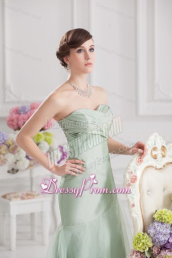 Mermaid Lime Green Taffeta Long Prom Dress with Sweetheart