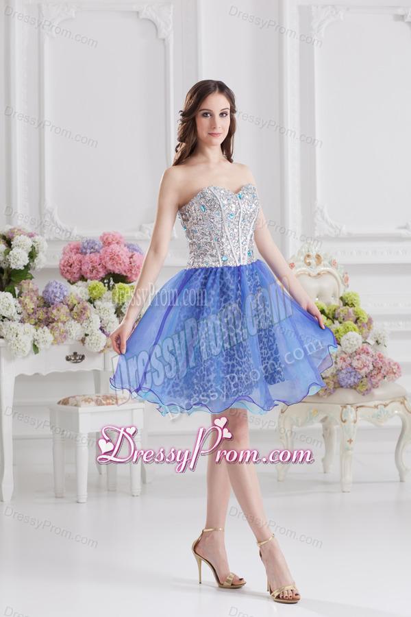 Sweetheart Medium Slate Blue A-line Prom Dress with Beading