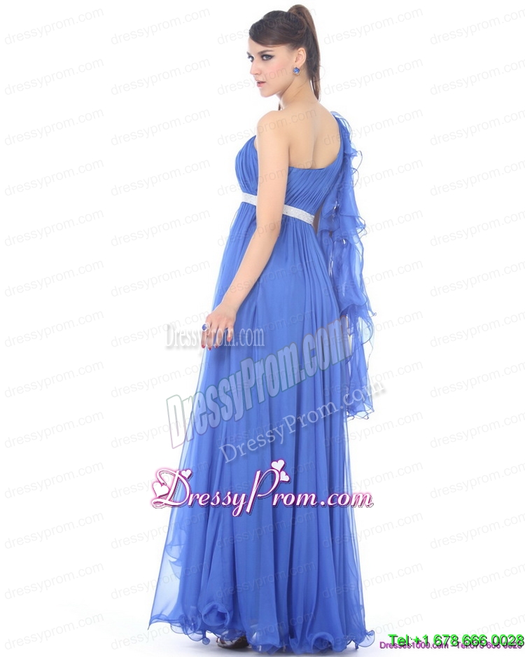 Simple Halter Top Long Prom Dresses with Sash and Ruffles