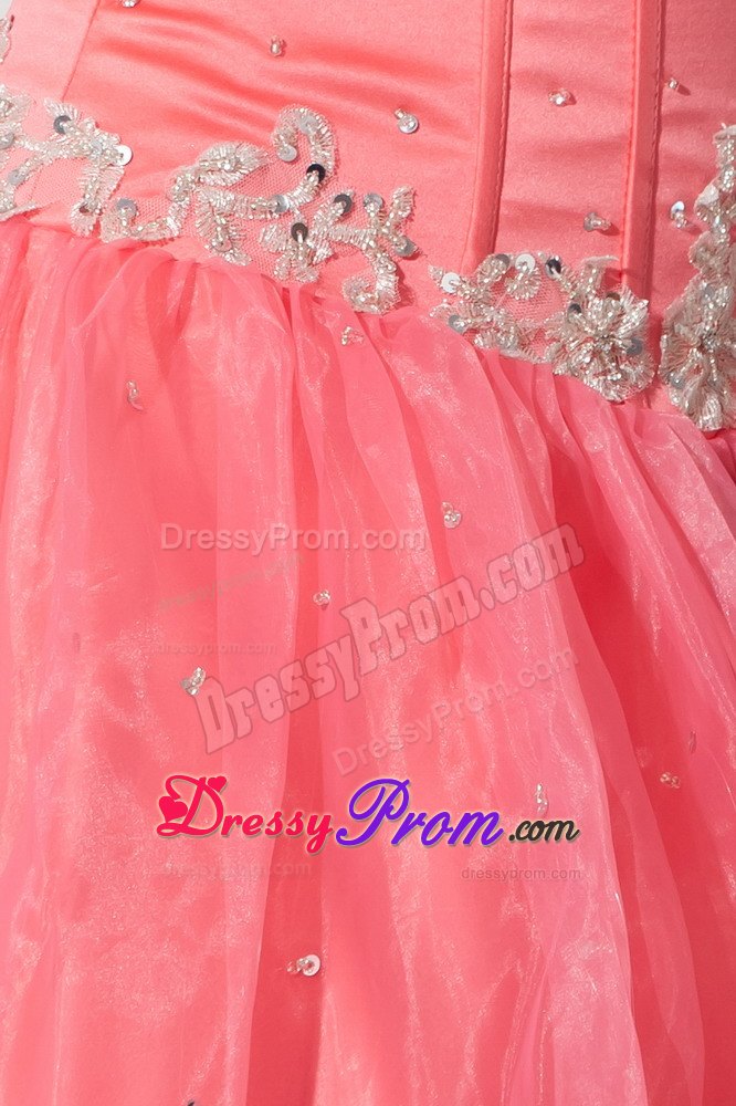 Appliques with Beading Sweetheart Floor-length Watermelon Dresses Of 15