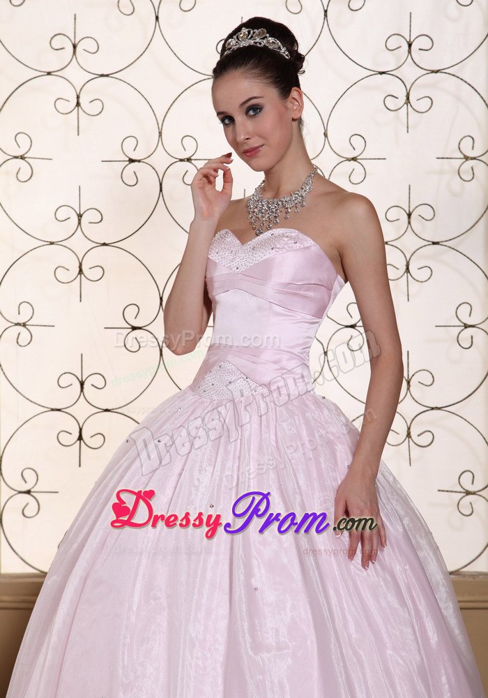 Lace Up Sweetheart Beaded Baby Pink Sweet Sixteen Quinceanera Dresses