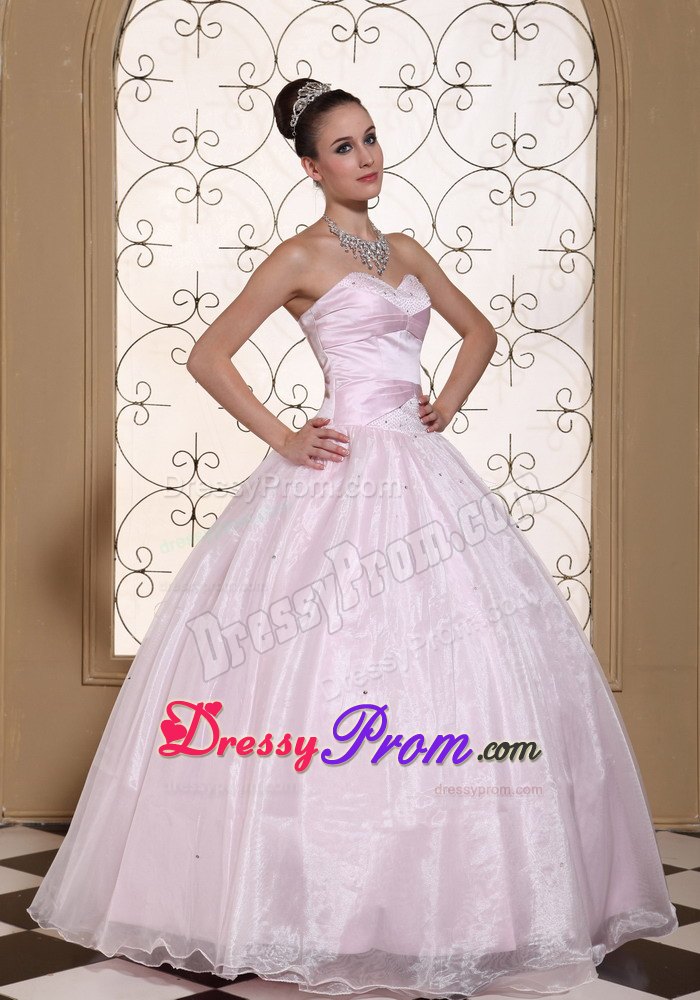 Lace Up Sweetheart Beaded Baby Pink Sweet Sixteen Quinceanera Dresses