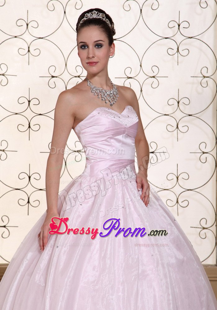 Lace Up Sweetheart Beaded Baby Pink Sweet Sixteen Quinceanera Dresses