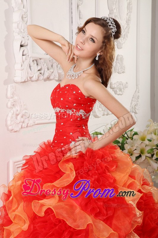 Organza Sweetheart Appliques and Beading Colorful Dresses For a Quince