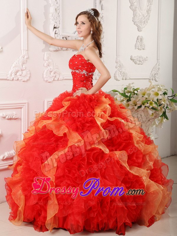 Organza Sweetheart Appliques and Beading Colorful Dresses For a Quince