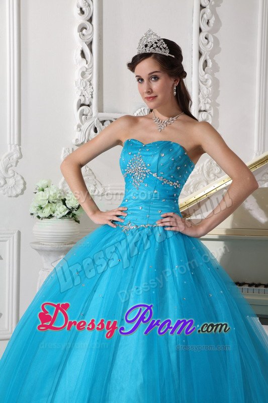 Cheap Strapless Floor-length Beaded Ruched Dress for Sweet 16