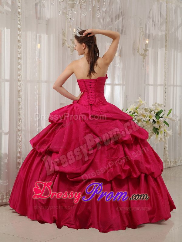 Beading and Pick ups Accent Quinceanera Dress in Coral Red 2014