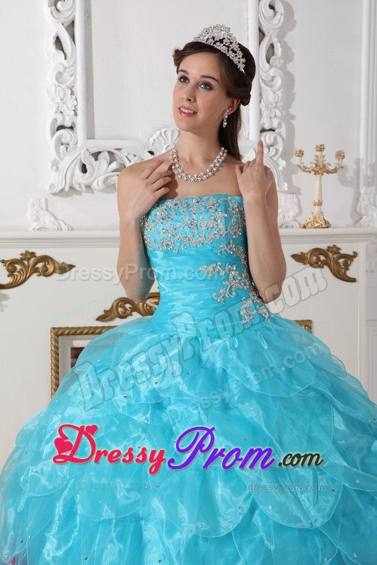 Strapless Beaded Dresses for 15 with Appliques in Campo Grande