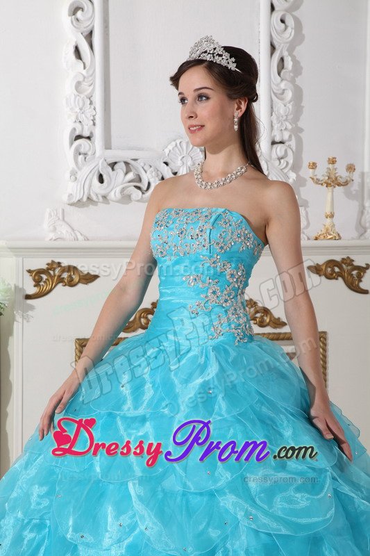 Strapless Beaded Dresses for 15 with Appliques in Campo Grande