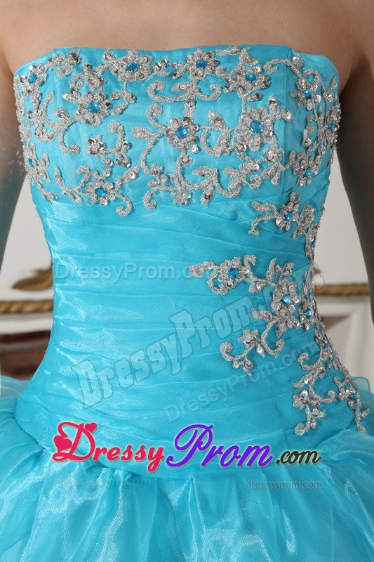 Strapless Beaded Dresses for 15 with Appliques in Campo Grande