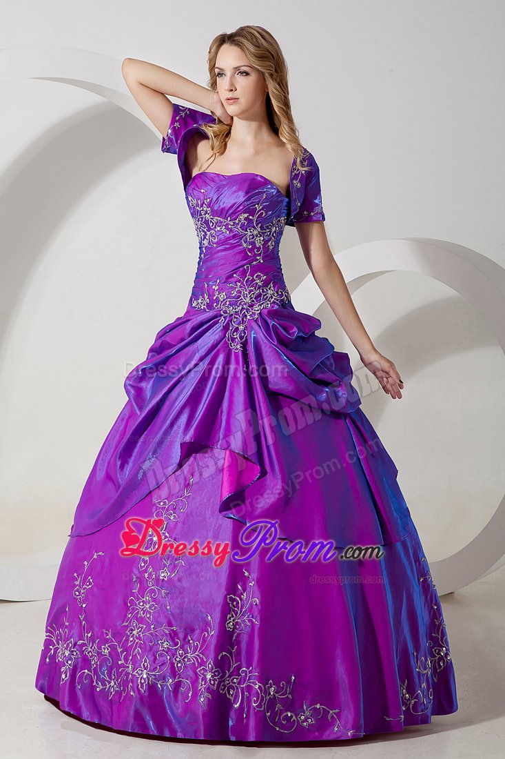 Appliqued and Ruched Purple Quinceanera Dresses in Redding CA