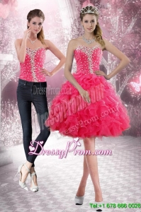 2015 Pretty Sweetheart Prom Skirts with Beading and Ruffles