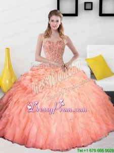 2015 Beading and Ruffles Sweetheart Exclusive Quinceanera Gowns