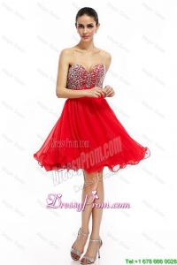 Exclusive A Line Sweetheart Beaded Prom Dresses in Red