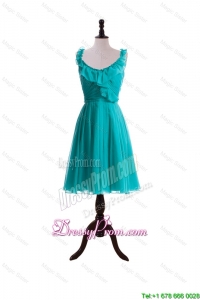 2015 Summer A Line Scoop Prom Dresses with Paillette in Turquoise