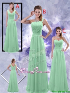 Perfect Zipper up Ruched Prom Dresses in Apple Green