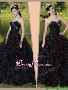 Beautiful Sweetheart Quinceanera Gowns with Ruffles Layered and Beading