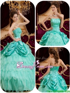 Pretty Ball Gown Strapless Ruffles Quinceanera Dresses for 2016