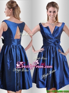 2016 Exquisite Open Back Hand Crafted Flower Prom Dress in Royal Blue