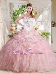 Affordable Asymmetrical Beaded Beautiful Quinceanera Dress with Visible Boning Bubbles and Ruffles