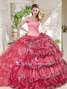 Gorgeous Beaded and Ruffled Big Puffy Latest Quinceanera Dress in Rainbow