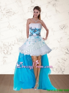 2015 Pretty Multi Color Strapless Christmas Party Dress with Embroidery and Beading