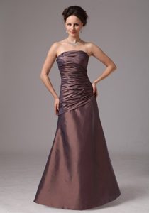 Discount 2013 Brown Ruched Prom Dress For Custom Made