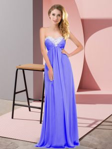 New Arrival Floor Length Lace Up Homecoming Dress Lavender for Prom and Party with Ruching