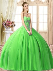 Floor Length Quinceanera Gown Sweetheart Sleeveless Lace Up
