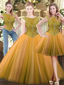 Classical Sleeveless Zipper Floor Length Beading Sweet 16 Quinceanera Dress
