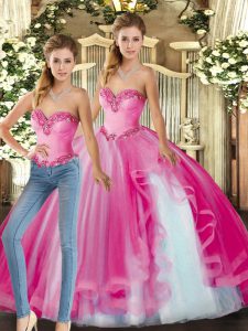 Fine Baby Pink Quince Ball Gowns Military Ball and Sweet 16 and Quinceanera with Ruffles Sweetheart Sleeveless Lace Up