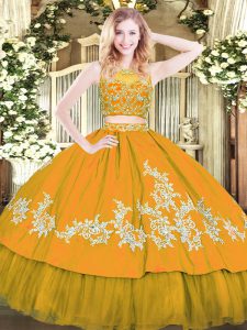 Excellent Tulle Sleeveless Floor Length 15 Quinceanera Dress and Beading and Appliques