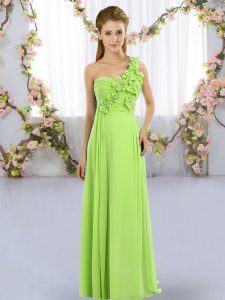 Elegant Lace Up Quinceanera Court Dresses Hand Made Flower Sleeveless Floor Length