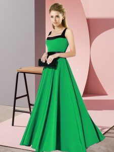 Colorful Green Quinceanera Dama Dress Wedding Party with Belt Square Sleeveless Zipper