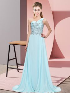 Modest Sleeveless Beading Side Zipper Homecoming Dress