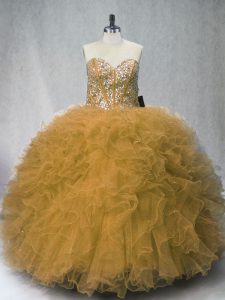 High End Olive Green Sleeveless Tulle Lace Up 15th Birthday Dress for Sweet 16 and Quinceanera