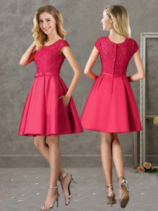 Traditional Short Sleeves Lace Zipper Dama Dress for Quinceanera
