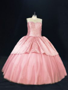 Sumptuous Sleeveless Lace Up Floor Length Beading Sweet 16 Quinceanera Dress