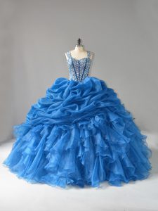 Most Popular Sleeveless Beading and Ruffles Lace Up 15 Quinceanera Dress