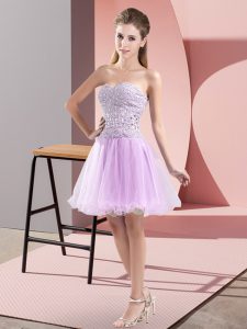 Lavender Sweetheart Neckline Beading Prom Party Dress Sleeveless Zipper