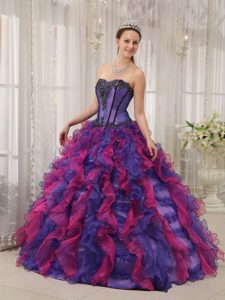 Sweetheart Appliques Multi-colored Sweet Sixteen Quinceanera Dresses