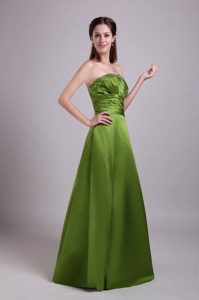 Affordable Floor-length Olive Green Prom Dress with Paillette