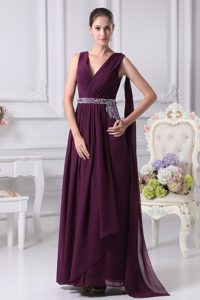 Lace-Up V-Neck Broomfield Hot Sale Purple Long Prom Gowns