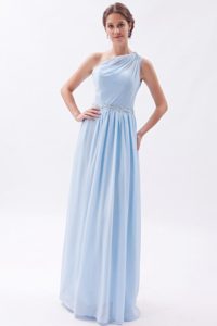 Elegant Empire One Shoulder Floor-length Chiffon Prom Dress with Sequins