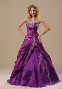 Sweetheart Dresses For Quinceaneras with Appliques and Ruche