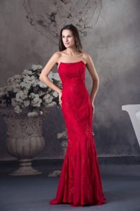 2014 Beading and Lace Accent Red Prom Dress for Formal