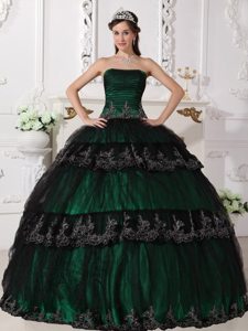 Customized Dark Green Appliqued Sweet 15 Dresses in Cornwall